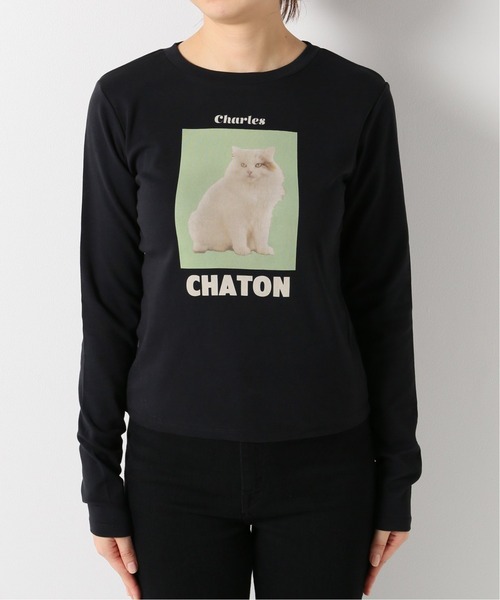 Charles Chaton（シャルルシャトン）の「Chaton L-TEE（Tシャツ/カットソー・レディース・ホワイト/ブラック・FREE）」の8枚目の写真