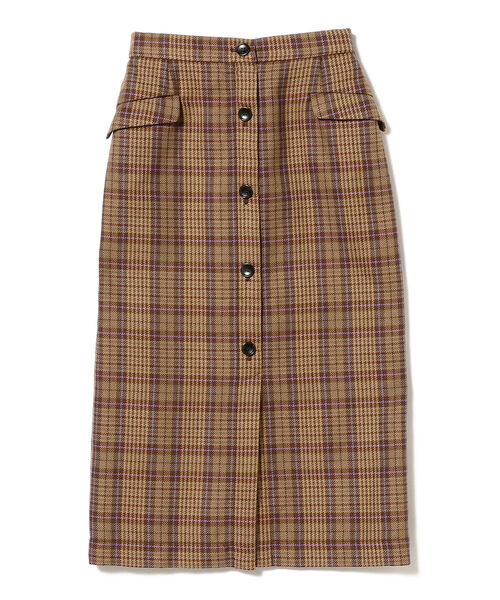 Ray BEAMS（レイビームス）の「Ray BEAMS / チェック フロントボタン タイト スカート（スカート・レディース・ネイビー/ブラウン系その他3・1/0）」の10枚目の写真
