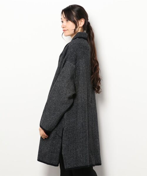IENA(イエナ)の「ヘリンボーンジャガードトリミングコート(その他アウター・レディース・チャコールグレー/ライトグレー・FREE)」の12枚目の写真