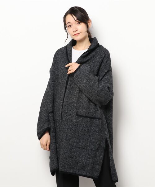 IENA(イエナ)の「ヘリンボーンジャガードトリミングコート(その他アウター・レディース・チャコールグレー/ライトグレー・FREE)」の10枚目の写真