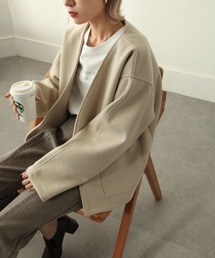 Chillfar | ウールテックショートコート / ノーカラージャケット(ノーカラージャケット)