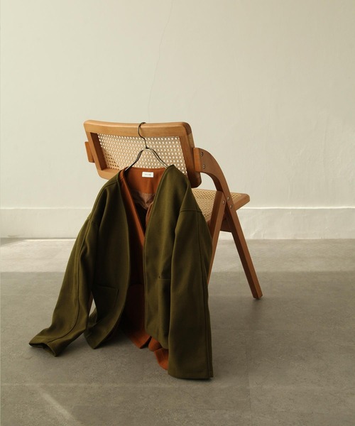 Chillfar（チルファー）の「ウールテックショートコート / ノーカラージャケット（ノーカラージャケット・レディース・ブラック/オリーブ/アイボリー/ブラウン系・FREE）」の8枚目の写真