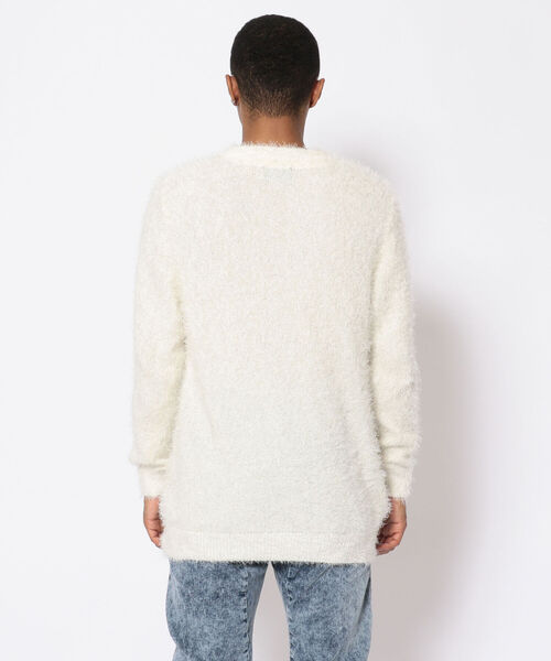 LUSOR（ルーソル）の「LUSOR（ルーソル）フェザーモール クルーネックニット（ニット/セーター・メンズ・ホワイト/ブラック/グレー/ベージュ・FREE）」の5枚目の写真