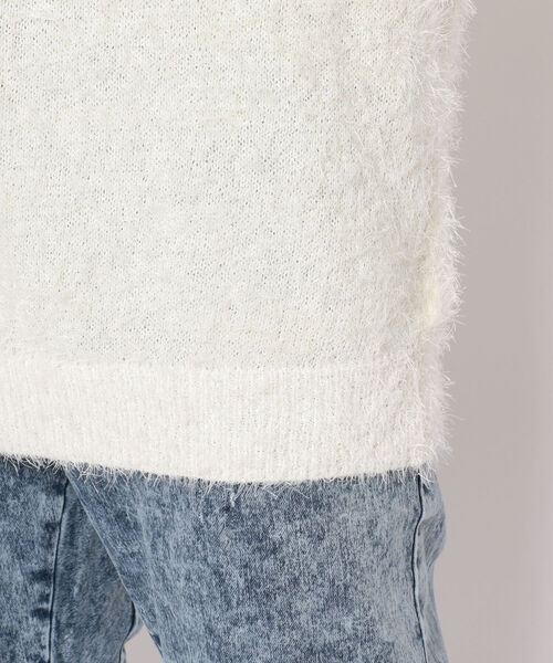 LUSOR（ルーソル）の「LUSOR（ルーソル）フェザーモール クルーネックニット（ニット/セーター・メンズ・ホワイト/ブラック/グレー/ベージュ・FREE）」の8枚目の写真