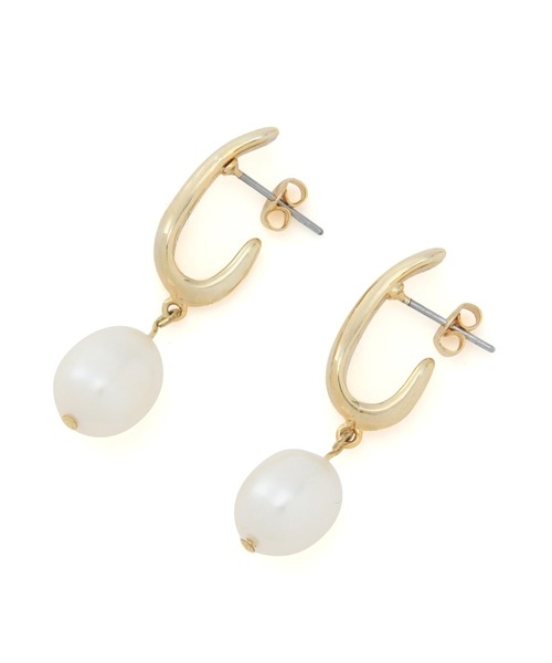 MADEMOISELLE ROPE'（マドモアゼル ロペ）の「淡水パールピアス（ピアス（両耳用）・レディース・ゴールド・FREE）」の2枚目の写真