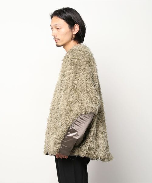 SUNNY  SPORTS（サニースポーツ）の「SUNNY SPORTS/サニースポーツ CURLY FLEECE BIGGEST CARDIGAN（ノーカラージャケット・メンズ・ブラック/ブラウン/ベージュ・SMALL/LARGE/MEDIUM）」の6枚目の写真