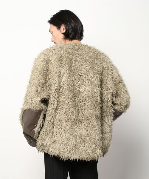 SUNNY  SPORTS（サニースポーツ）の「SUNNY SPORTS/サニースポーツ CURLY FLEECE BIGGEST CARDIGAN（ノーカラージャケット・メンズ・ブラック/ブラウン/ベージュ・SMALL/LARGE/MEDIUM）」の4枚目の写真