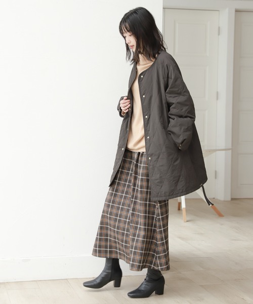 LAKOLE(ラコレ)の「チェック柄タックフレアスカート / 235148(スカート・レディース・ネイビー/ブラウン/カーキ・SMALL/MEDIUM)」の11枚目の写真