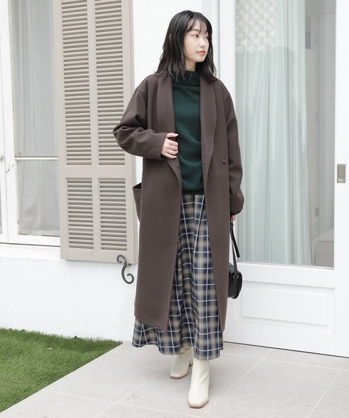 LAKOLE(ラコレ)の「チェック柄タックフレアスカート / 235148(スカート・レディース・ネイビー/ブラウン/カーキ・SMALL/MEDIUM)」の13枚目の写真