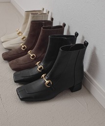 【tukn.トゥクン】ビットショートブーツ/レディースブーツ