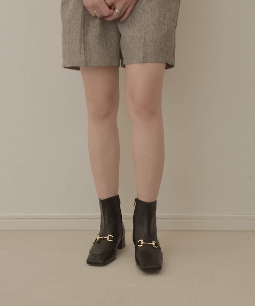 tukn.（トゥクン）の「【tukn.トゥクン】ビットショートブーツ/レディースブーツ（ブーツ・レディース・ブラック/ブラウン/アイボリー・LL/S/M/L）」の9枚目の写真