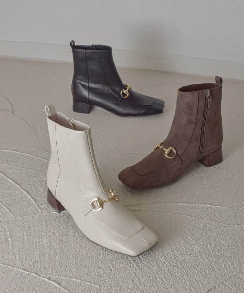 tukn.（トゥクン）の「【tukn.トゥクン】ビットショートブーツ/レディースブーツ（ブーツ・レディース・ブラック/ブラウン/アイボリー・LL/S/M/L）」の10枚目の写真