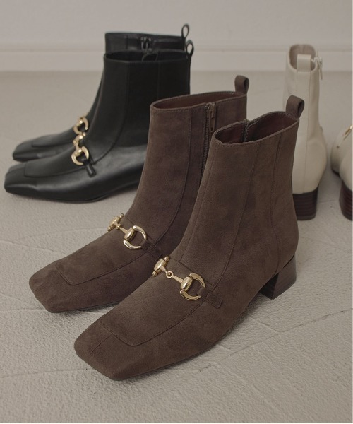 tukn.（トゥクン）の「【tukn.トゥクン】ビットショートブーツ/レディースブーツ（ブーツ・レディース・ブラック/ブラウン/アイボリー・LL/S/M/L）」の11枚目の写真