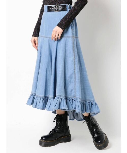 jouetie（ジュエティ）の「クレイジーパターンフリルスカート（スカート・レディース・レッド/ブラック/グレー/ライトブルー・MEDIUM）」の5枚目の写真