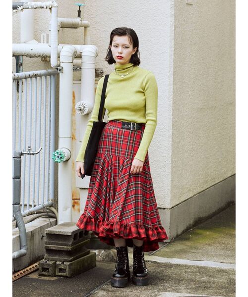 jouetie（ジュエティ）の「クレイジーパターンフリルスカート（スカート・レディース・レッド/ブラック/グレー/ライトブルー・MEDIUM）」の8枚目の写真