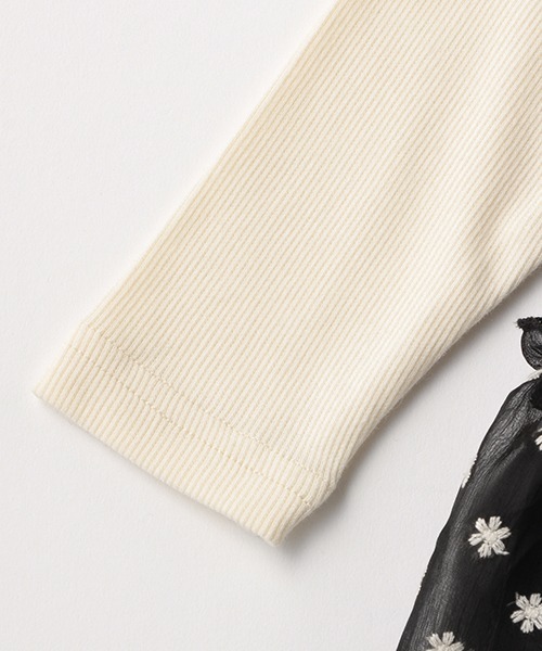 petit main（プティマイン）の「【リンク】ティアードドッキングワンピ（ワンピース・キッズ・アイボリー/ブラック・90cm/100cm/110cm/120cm/130cm/80ｃｍ）」の6枚目の写真