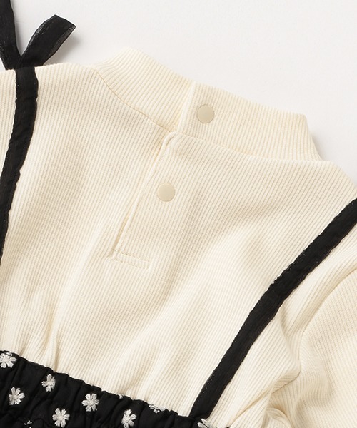 petit main（プティマイン）の「【リンク】ティアードドッキングワンピ（ワンピース・キッズ・アイボリー/ブラック・90cm/100cm/110cm/120cm/130cm/80ｃｍ）」の8枚目の写真