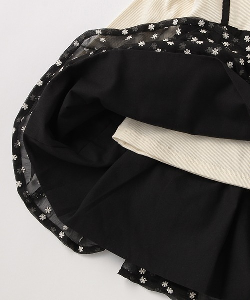 petit main（プティマイン）の「【リンク】ティアードドッキングワンピ（ワンピース・キッズ・アイボリー/ブラック・90cm/100cm/110cm/120cm/130cm/80ｃｍ）」の9枚目の写真