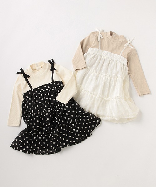 petit main（プティマイン）の「【リンク】ティアードドッキングワンピ（ワンピース・キッズ・アイボリー/ブラック・90cm/100cm/110cm/120cm/130cm/80ｃｍ）」の11枚目の写真
