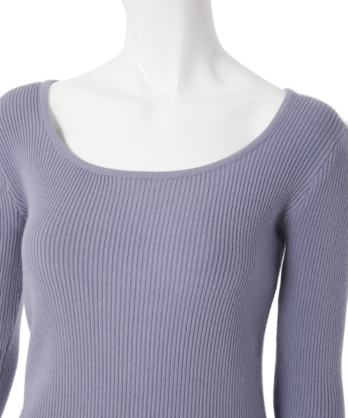 fifth（フィフス）の「バッククロスリブニット（ニット/セーター・レディース・ホワイト/ブルー・MEDIUM）」の5枚目の写真