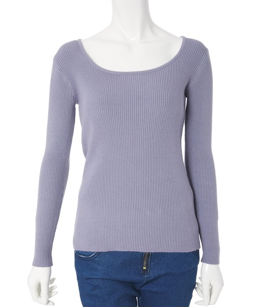 fifth（フィフス）の「バッククロスリブニット（ニット/セーター・レディース・ホワイト/ブルー・MEDIUM）」の9枚目の写真