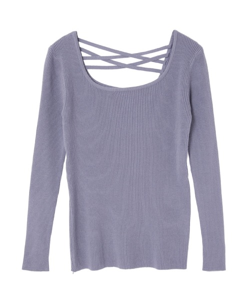 fifth（フィフス）の「バッククロスリブニット（ニット/セーター・レディース・ホワイト/ブルー・MEDIUM）」の7枚目の写真