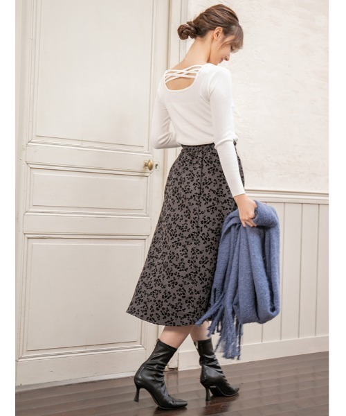 fifth（フィフス）の「バッククロスリブニット（ニット/セーター・レディース・ホワイト/ブルー・MEDIUM）」の11枚目の写真