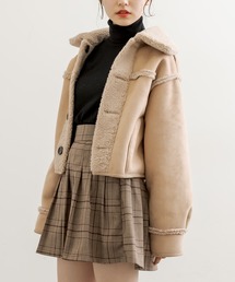 クロップド丈リバーシブルムートンコート