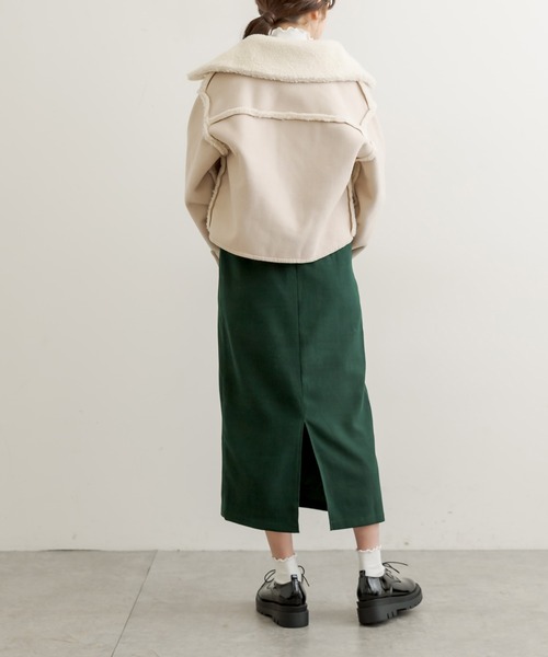 OLIVE des OLIVE(オリーブデオリーブ)の「クロップド丈リバーシブルムートンコート(トレンチコート・レディース・オフホワイト/ライトブラウン・FREE)」の8枚目の写真