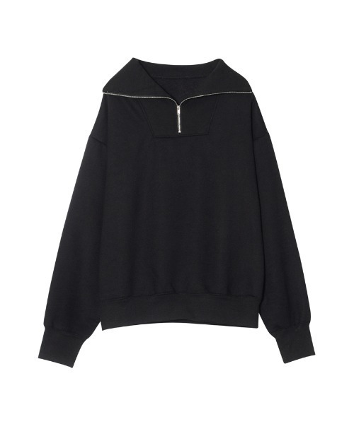 Re:EDIT（リエディ）の「裏起毛ハーフZIPルーズスウェット（スウェット・レディース・ブラック/グレー/モカ/オートミール・MEDIUM/LARGE）」の11枚目の写真