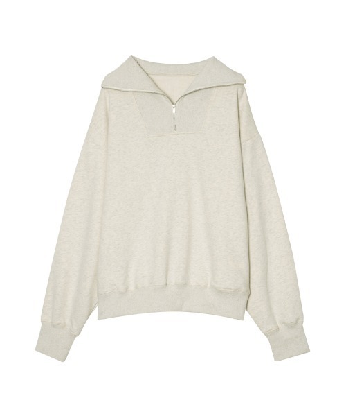 Re:EDIT（リエディ）の「裏起毛ハーフZIPルーズスウェット（スウェット・レディース・ブラック/グレー/モカ/オートミール・MEDIUM/LARGE）」の14枚目の写真