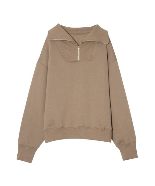 Re:EDIT（リエディ）の「裏起毛ハーフZIPルーズスウェット（スウェット・レディース・ブラック/グレー/モカ/オートミール・MEDIUM/LARGE）」の13枚目の写真