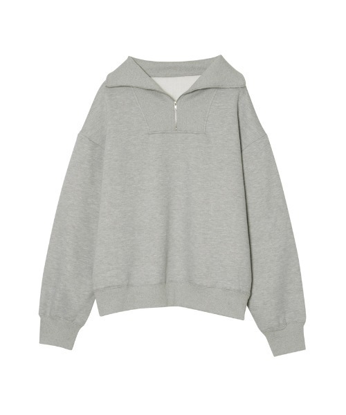 Re:EDIT（リエディ）の「裏起毛ハーフZIPルーズスウェット（スウェット・レディース・ブラック/グレー/モカ/オートミール・MEDIUM/LARGE）」の12枚目の写真