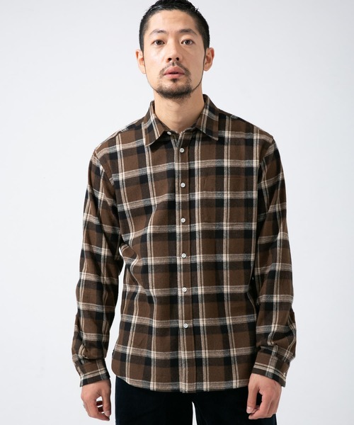 URBAN RESEARCH ROSSO MEN（アーバンリサーチロッソメン）の「ソフトフランネルレギュラーシャツ（シャツ/ブラウス・メンズ・ネイビー/カーキ/ベージュ/ブラウン/ブラック/ブラウン系その他・LARGE/MEDIUM/SMALL/X-LARGE）」の21枚目の写真