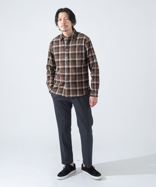 URBAN RESEARCH ROSSO MEN（アーバンリサーチロッソメン）の「ソフトフランネルレギュラーシャツ（シャツ/ブラウス・メンズ・ネイビー/カーキ/ベージュ/ブラウン/ブラック/ブラウン系その他・LARGE/MEDIUM/SMALL/X-LARGE）」の13枚目の写真
