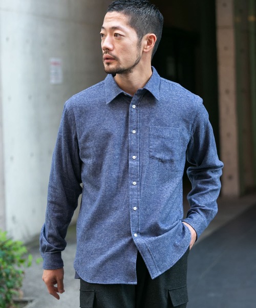 URBAN RESEARCH ROSSO MEN（アーバンリサーチロッソメン）の「ソフトフランネルレギュラーシャツ（シャツ/ブラウス・メンズ・ネイビー/カーキ/ベージュ/ブラウン/ブラック/ブラウン系その他・LARGE/MEDIUM/SMALL/X-LARGE）」の22枚目の写真