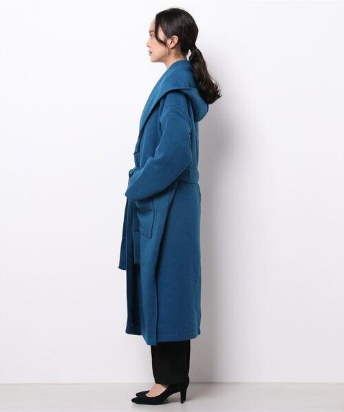 AZUL by moussy(アズールバイマウジー)の「HOODIE GOWN COAT/フーディガウンコート(その他アウター・レディース・ライトベージュ/ブルー・FREE)」の3枚目の写真