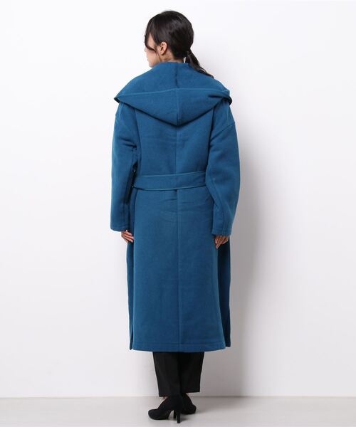 AZUL by moussy(アズールバイマウジー)の「HOODIE GOWN COAT/フーディガウンコート(その他アウター・レディース・ライトベージュ/ブルー・FREE)」の5枚目の写真