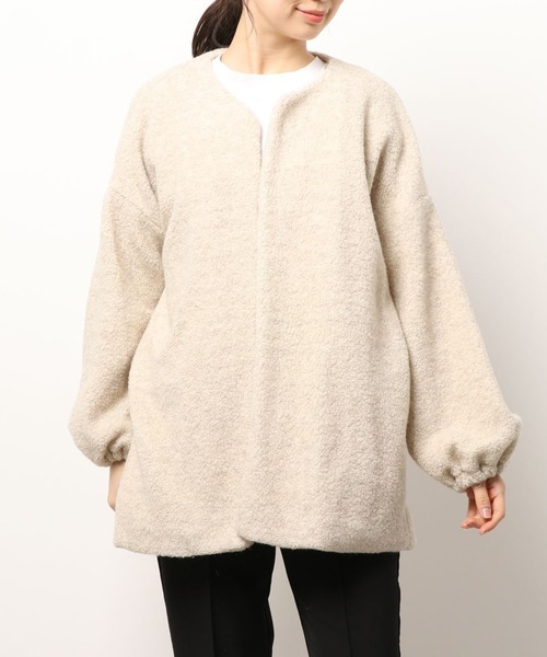 kaene(カエン)の「ロングボアカーディガン【daily collection】(カーディガン/ボレロ・レディース・ブラウン/グレー/オフホワイト・FREE)」の12枚目の写真