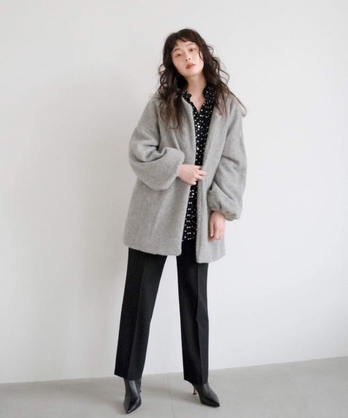 kaene(カエン)の「ロングボアカーディガン【daily collection】(カーディガン/ボレロ・レディース・ブラウン/グレー/オフホワイト・FREE)」の15枚目の写真