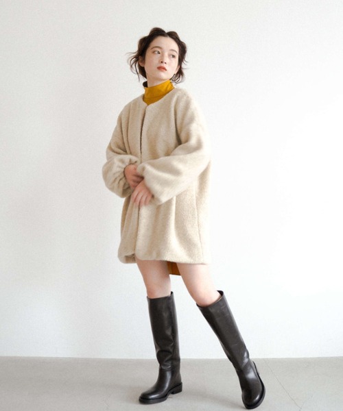 kaene(カエン)の「ロングボアカーディガン【daily collection】(カーディガン/ボレロ・レディース・ブラウン/グレー/オフホワイト・FREE)」の21枚目の写真