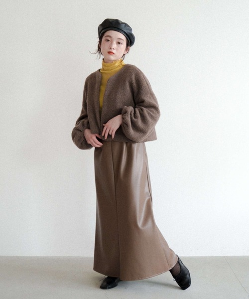 kaene(カエン)の「ロングボアカーディガン【daily collection】(カーディガン/ボレロ・レディース・ブラウン/グレー/オフホワイト・FREE)」の9枚目の写真