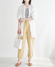 USAコットン裾スリットカットジョガーパンツ