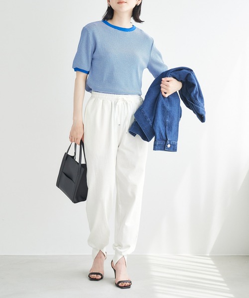 Chaco closet(チャコ クローゼット)の「USAコットン裾スリットカットジョガーパンツ(その他パンツ・レディース・ブラック/オフホワイト/イエロー/グリーン・S/M)」の17枚目の写真