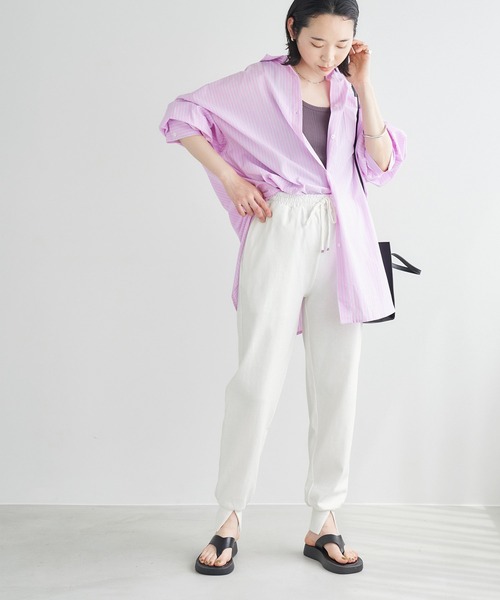 Chaco closet(チャコ クローゼット)の「USAコットン裾スリットカットジョガーパンツ(その他パンツ・レディース・ブラック/オフホワイト/イエロー/グリーン・S/M)」の10枚目の写真