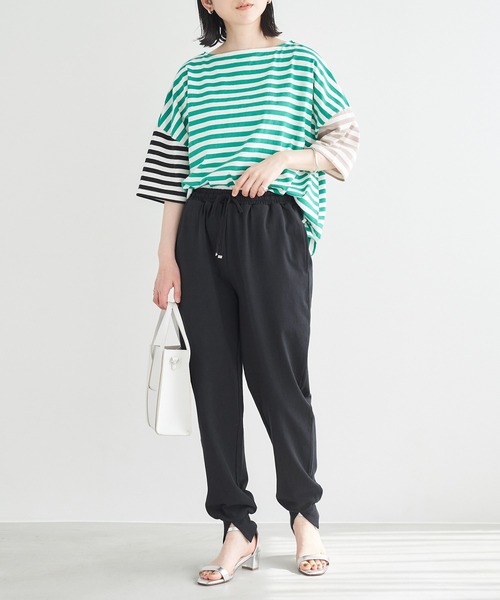 Chaco closet(チャコ クローゼット)の「USAコットン裾スリットカットジョガーパンツ(その他パンツ・レディース・ブラック/オフホワイト/イエロー/グリーン・S/M)」の11枚目の写真