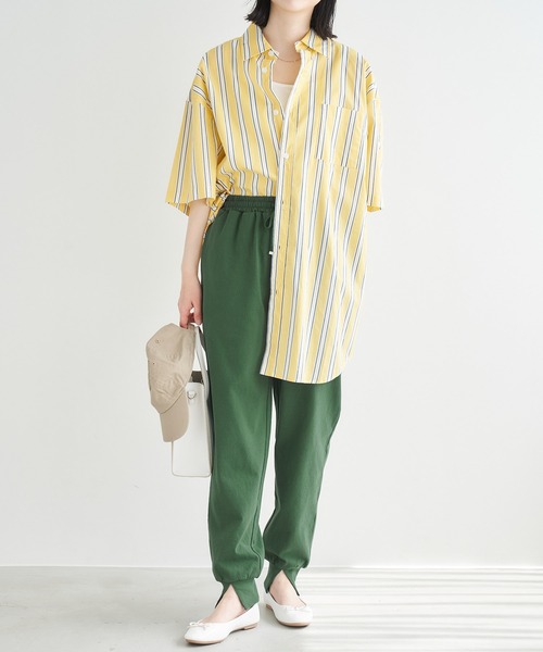 Chaco closet(チャコ クローゼット)の「USAコットン裾スリットカットジョガーパンツ(その他パンツ・レディース・ブラック/オフホワイト/イエロー/グリーン・S/M)」の5枚目の写真