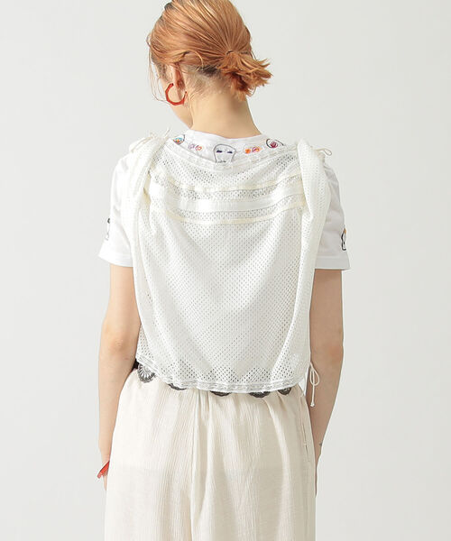 BEAMS BOY（ビームスボーイ）の「maturely / Mesh Dot Short Smock（シャツ/ブラウス・レディース・ホワイト/ブラック・ONE SIZE）」の4枚目の写真