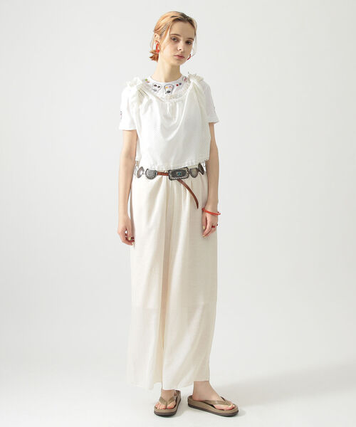 BEAMS BOY（ビームスボーイ）の「maturely / Mesh Dot Short Smock（シャツ/ブラウス・レディース・ホワイト/ブラック・ONE SIZE）」の5枚目の写真