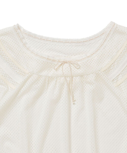 BEAMS BOY（ビームスボーイ）の「maturely / Mesh Dot Short Smock（シャツ/ブラウス・レディース・ホワイト/ブラック・ONE SIZE）」の10枚目の写真